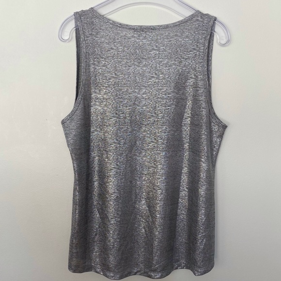 2/$50 Stella & Dot, Metallic Silver tank, Size XS - Picture 2 of 5